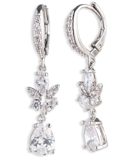 givenchy silver tone crystal drop earrings|givenchy pearl c earrings.